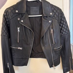 All Saints Black Leather Biker Jacket